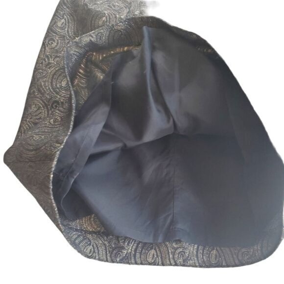2B.RYCH Womens Skirt SZ 6 Black Gold Metallic Swirl Pleated Lined Knee Zipper - Picture 8 of 10